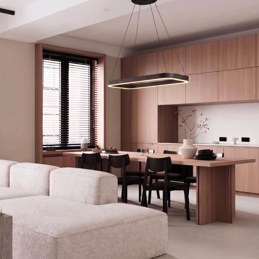 Solid Oak Pendant Light "Ellipse"