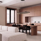 Solid Oak Pendant Light "Ellipse"