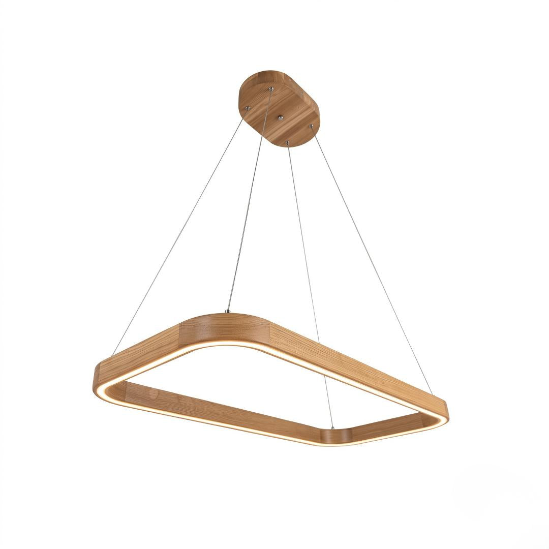 Solid Oak Pendant Light "Ellipse"