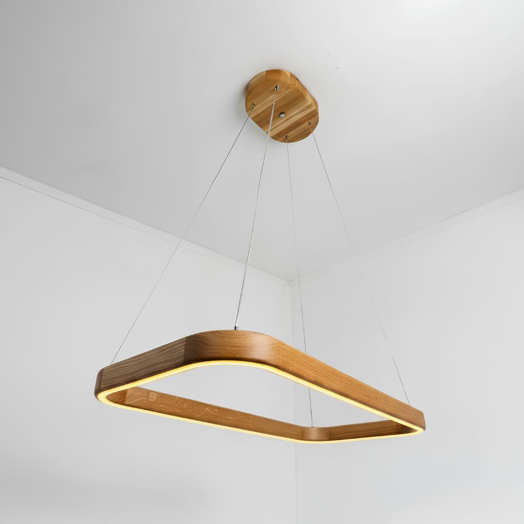 Solid Oak Pendant Light "Ellipse"