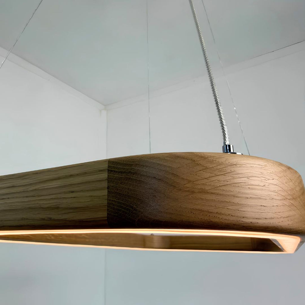 Solid Oak Pendant Light "Ellipse"