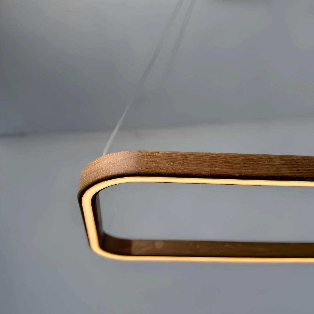 Solid Oak Pendant Light "Ellipse"