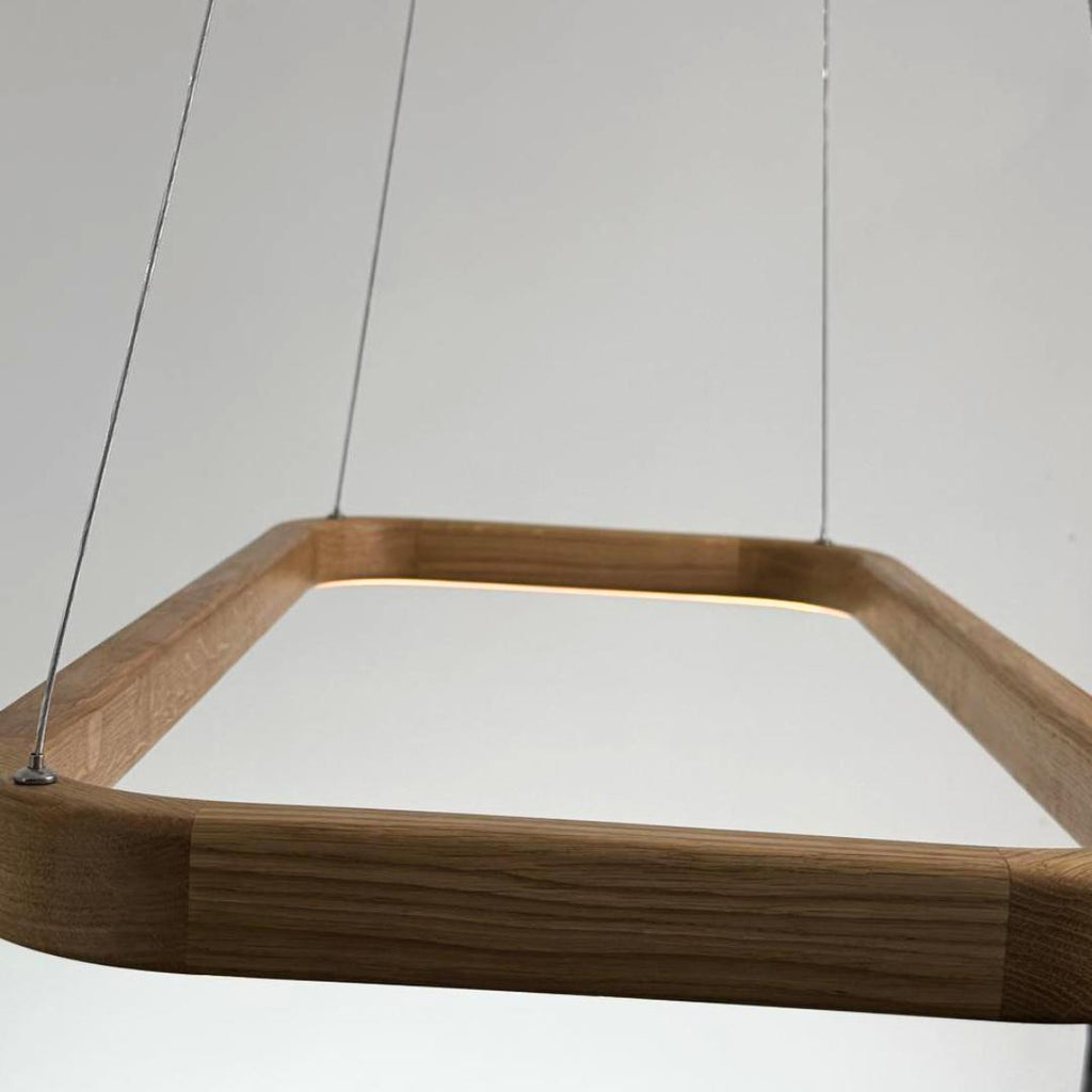 Solid Oak Pendant Light "Ellipse"