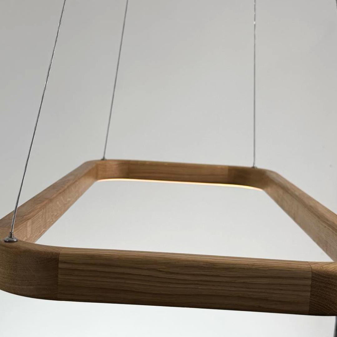 Solid Oak Pendant Light "Ellipse"