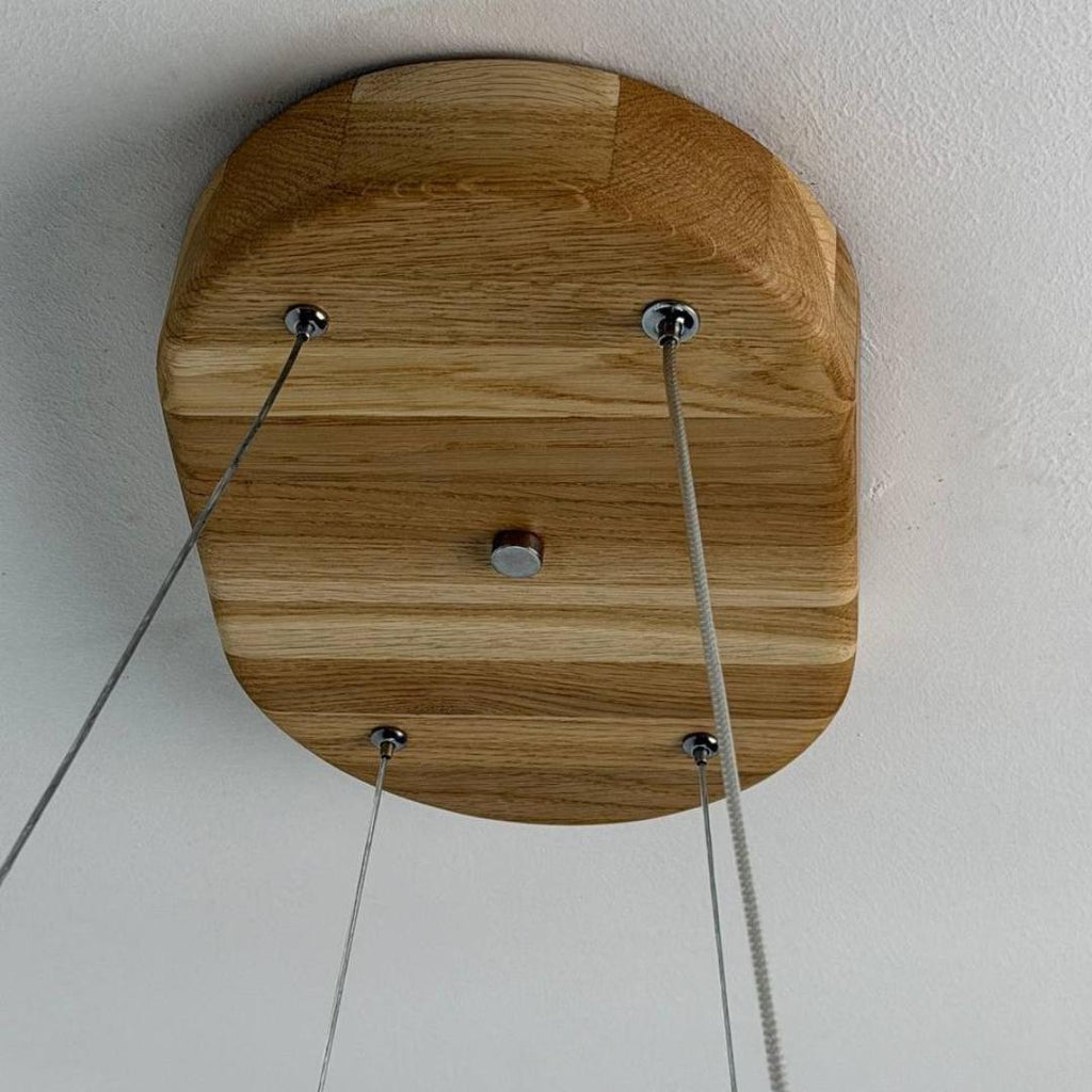 Solid Oak Pendant Light "Ellipse"