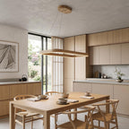Solid Oak Pendant Light "Ellipse"