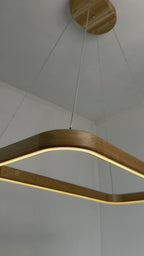 Solid Oak Pendant Light "Ellipse"