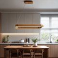 Solid Oak Pendant Light "Ellipse"